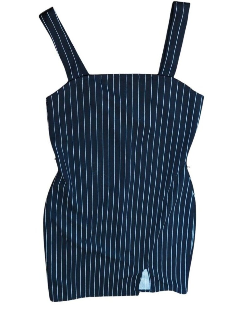 Rue 21 Woman’s Juniors Sleeveless Black White Medium dress Stripes slit in front